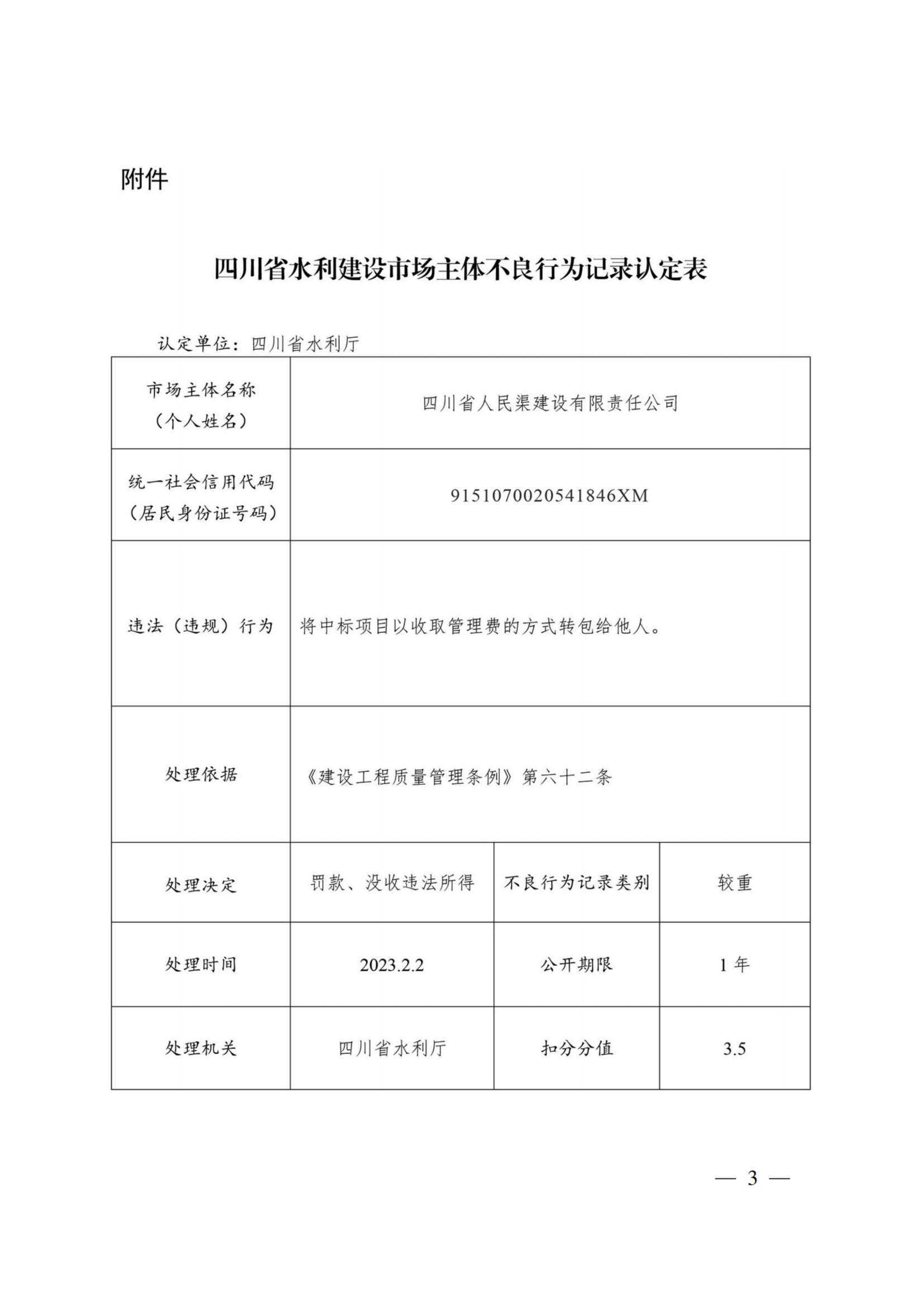 四川省水利建设市场主体不良行为记录认定表（四川省人民渠建设有限责任公司）.jpg